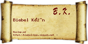 Biebel Kán névjegykártya